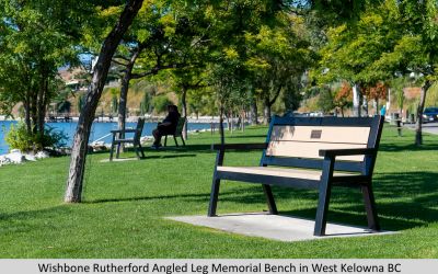 Wishbone Rutherford Angled Leg Memorial Bench in West Kelowna BC